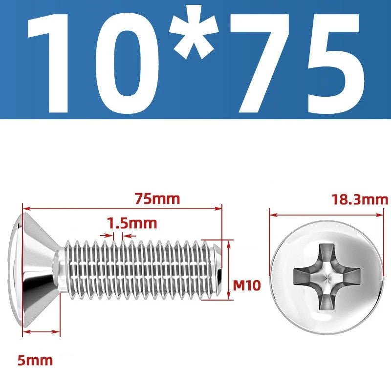 Phillips Oval Head Machine Screws Stainless Steel — M1.6 to M10, All Sizes - HomeDIYer