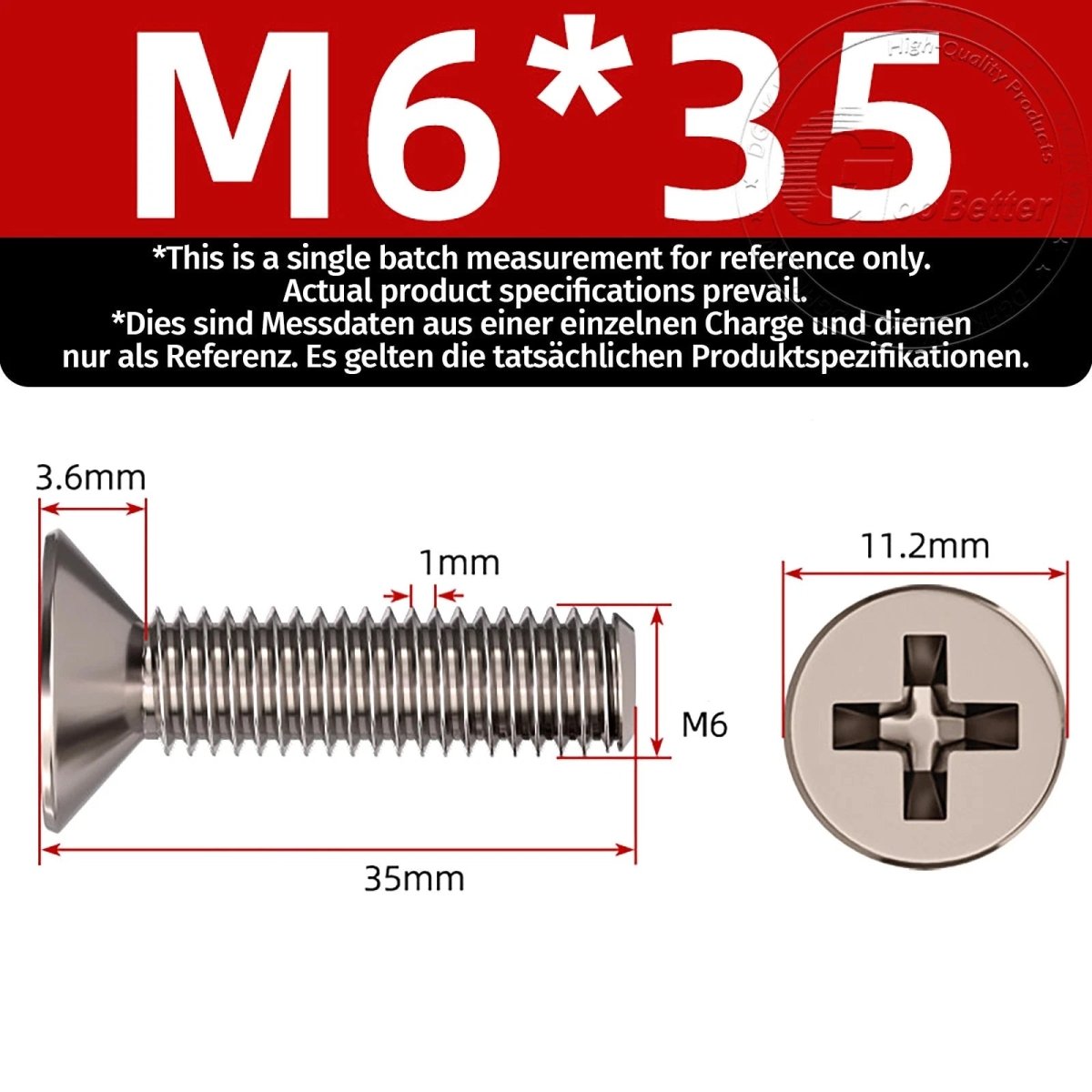 Titanium Phillips Flat Head Machine Screws — GR2 Countersunk, M2 to M8 - HomeDIYer