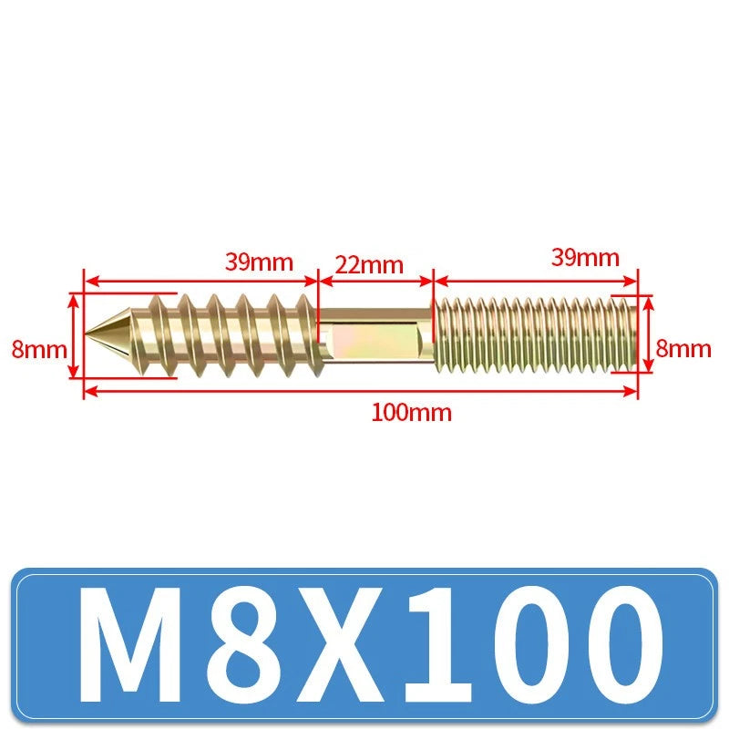 M4 M5 M6 M8 M10 M12 WOOD TO METAL DOWELS DOUBLE ENDED THREADED FURNITURE SCREWS