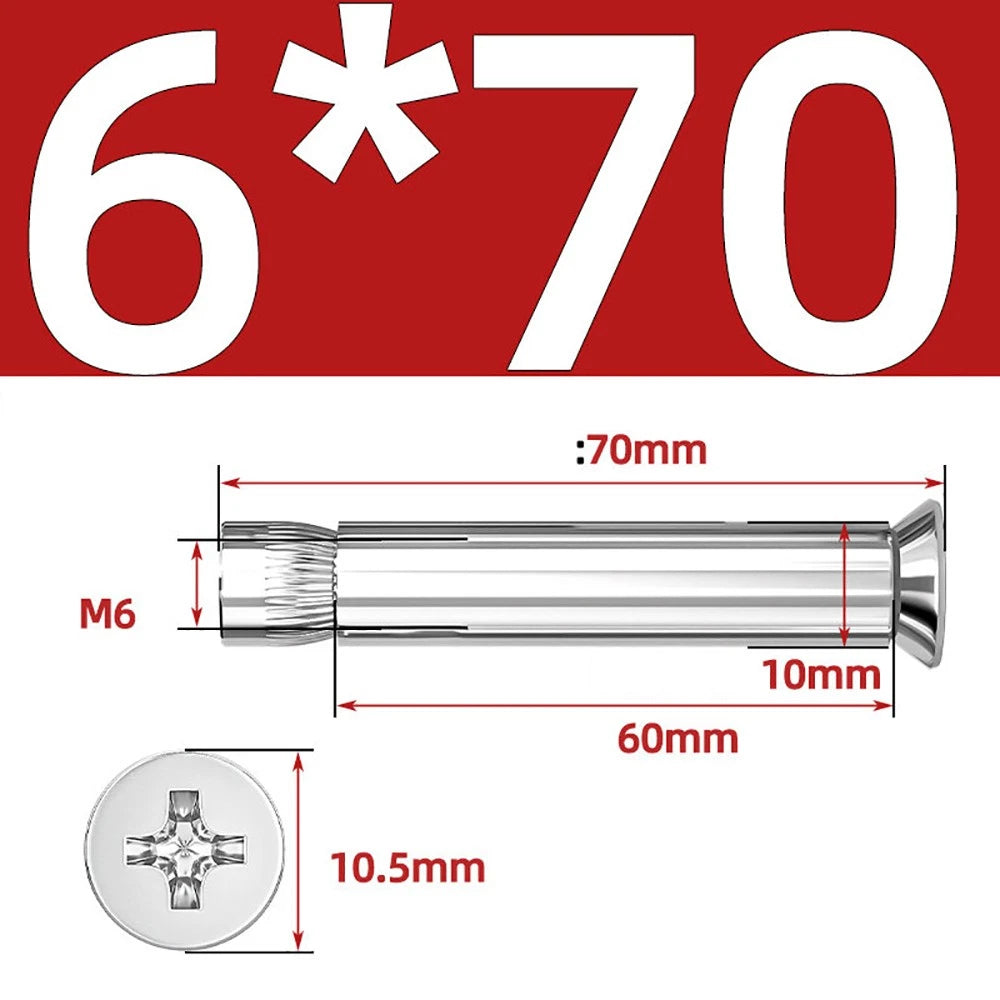 Sleeve Anchor Countersunk Phillips Expansion Bolts M6–M12 | 304/201 SS & Zinc