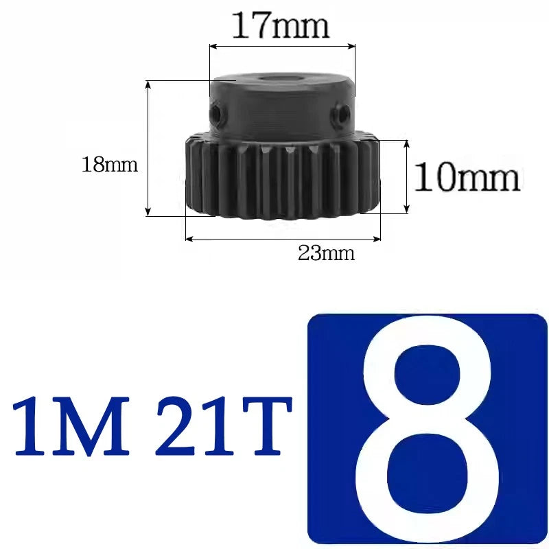 Spur Gears 1 Mod Transmission Gear With Step 45# Steel Pinion Motor Gear 10T~29T