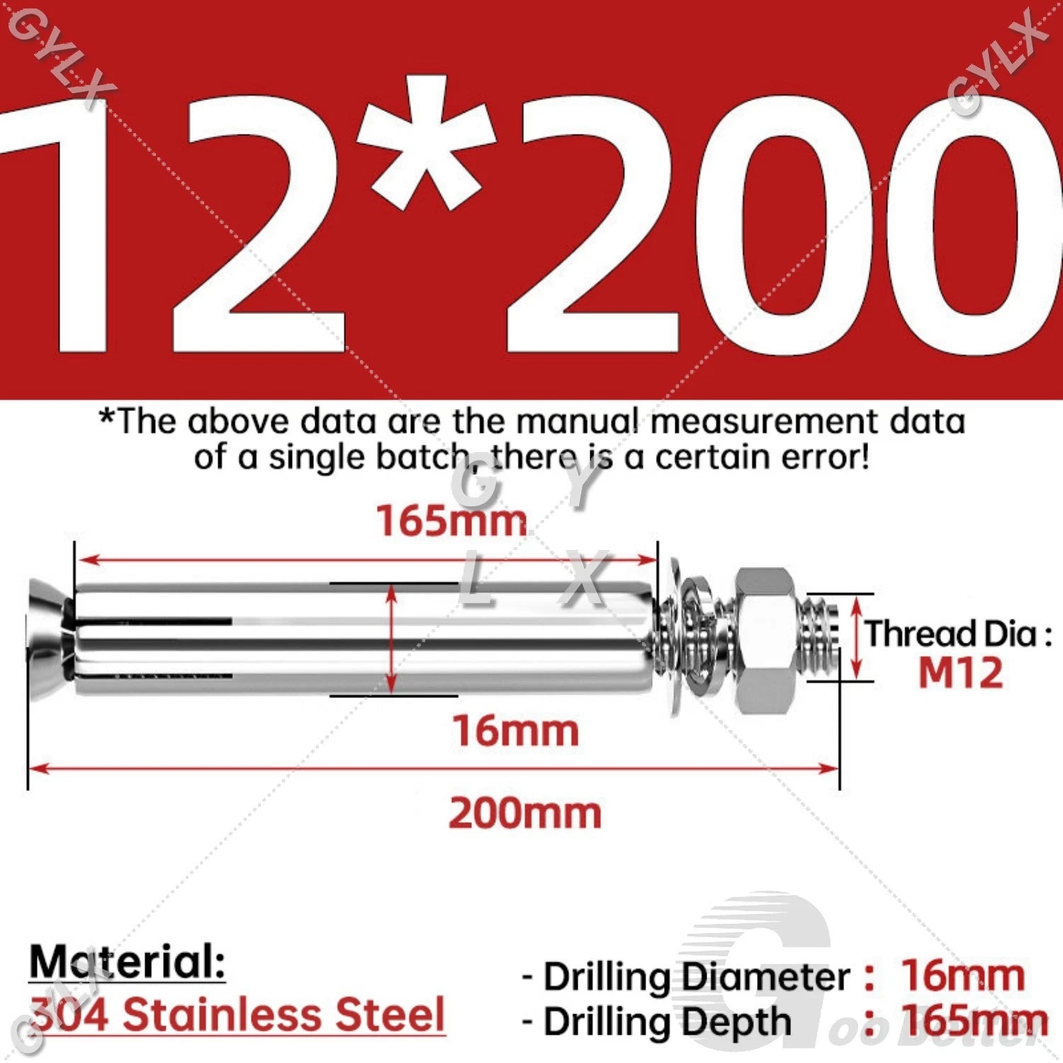 Concrete Expansion Bolts Wall Anchor Screws — M6 to M20 | Stainless Steel & Zinc Plated