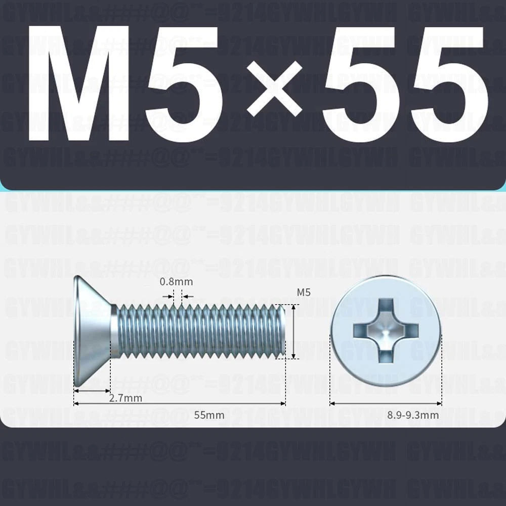 M3–M12 Zinc Plated Phillips Countersunk Machine Screws DIN 965 | Flat Head Bolts