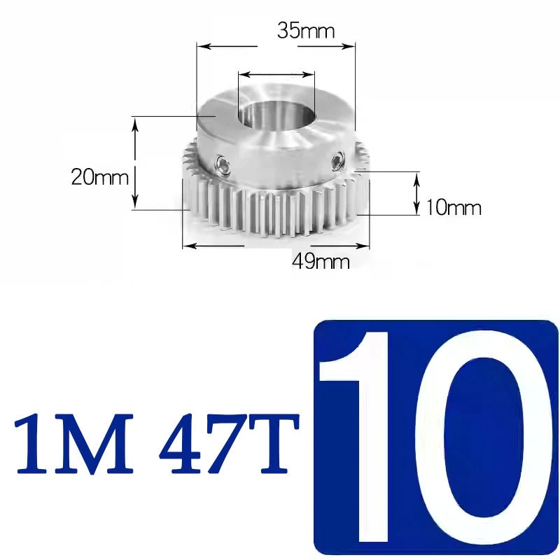 Spur Gears 1M Transmission Gear With Step Stainless Steel Motor Gear 32~50 Teeth