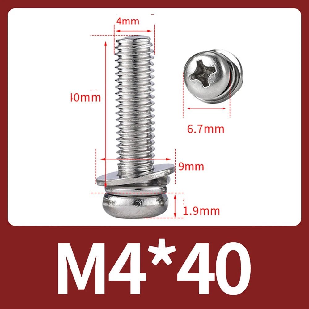 M2–M10 Phillips Button Head Machine Screws — 304 Stainless Steel - HomeDIYer