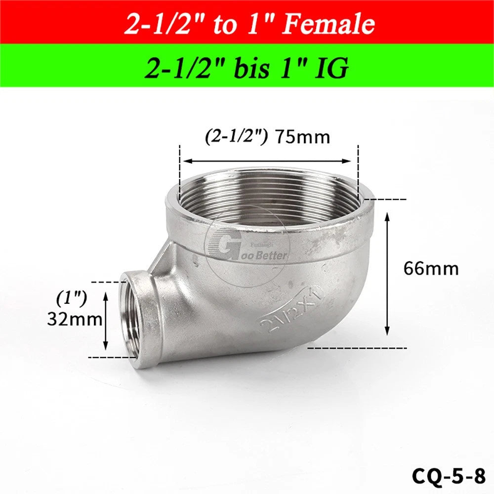 A2 Stainless Steel BSP Reducer Elbow Pipe Fittings | 1/8" to 4" Male Female