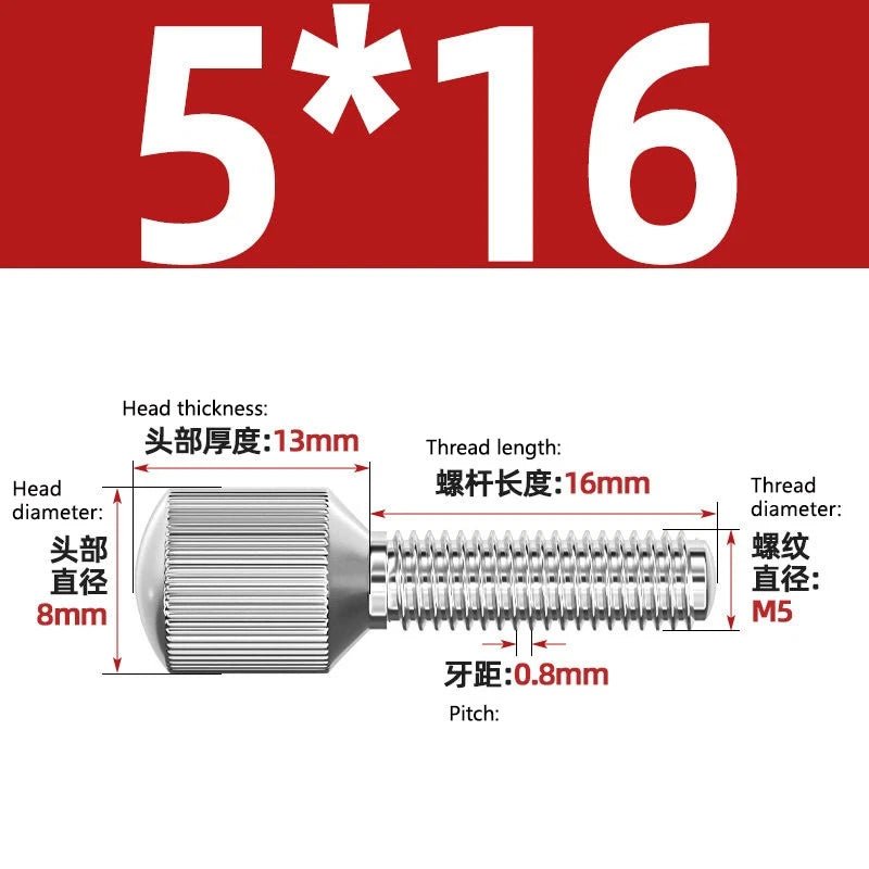 A2 Stainless Steel Knurled Thumb Screws – Small Head, Hand Tighten Fasteners (M2 to M8) - HomeDIYer