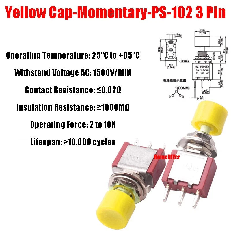 Mini Toggle Switch – MTS / SMTS / E-TEN / PS-102 / DS438 Series, 2 3 6-Pin Rocker Switches