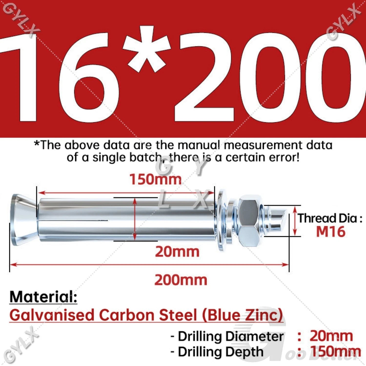 Concrete Expansion Bolts Wall Anchor Screws — M6 to M20 | Stainless Steel & Zinc Plated