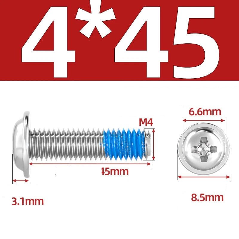 A2 Stainless Steel Phillips Flanged Button Head Machine Screws — M2 to M6, Built - In Washer Face - HomeDIYer