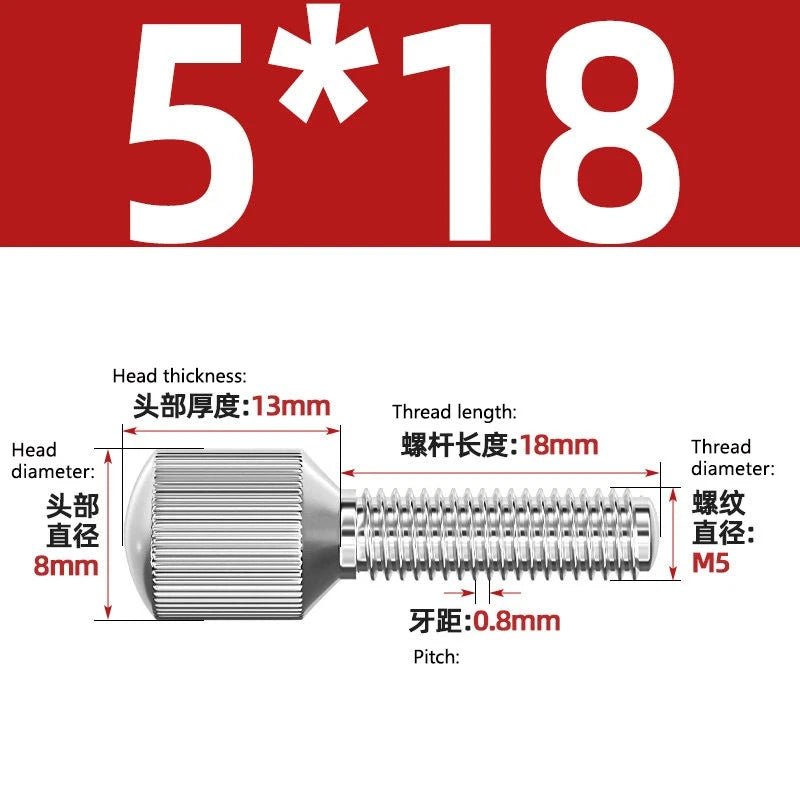 A2 Stainless Steel Knurled Thumb Screws – Small Head, Hand Tighten Fasteners (M2 to M8) - HomeDIYer