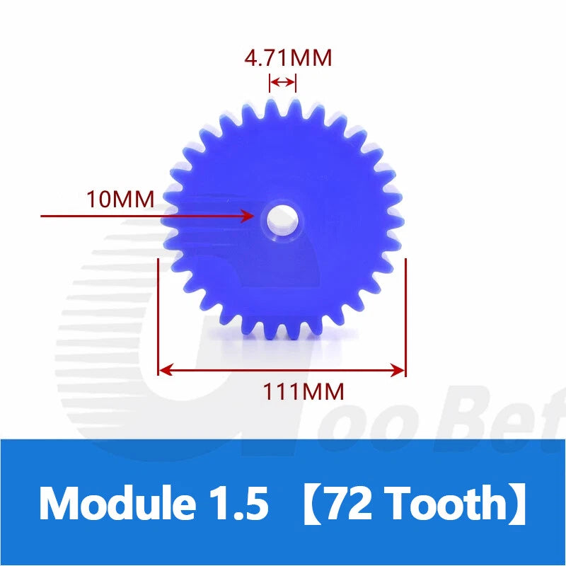 Nylon Spur Gear 12-100 Tooth Module 1.5 2 3 Pinion Motor Gear Flat Plastic Blue