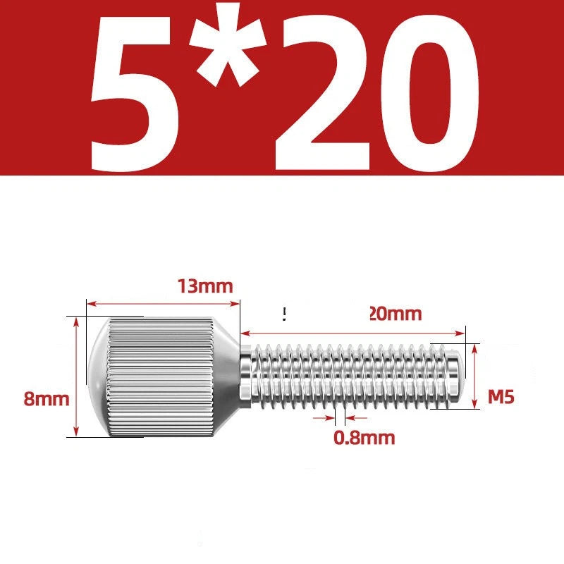 Knurled Thumb Screws – 304 Stainless Steel Small Head Thumbscrew Bolts M2–M8