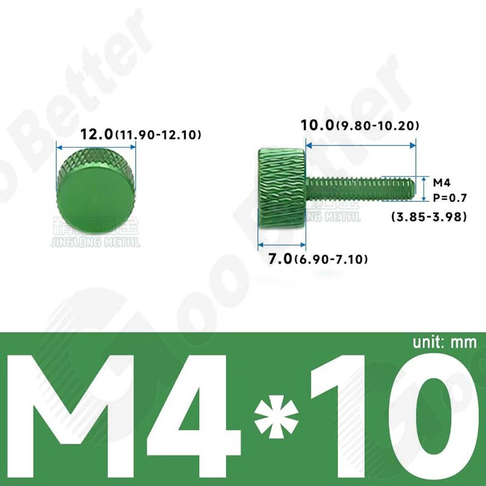 M3 M4 Knurled Thumb Screws – Aluminum Alloy Flat Head Hand Knob Bolts
