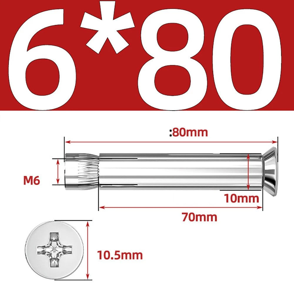 Sleeve Anchor Countersunk Phillips Expansion Bolts M6–M12 | 304/201 SS & Zinc