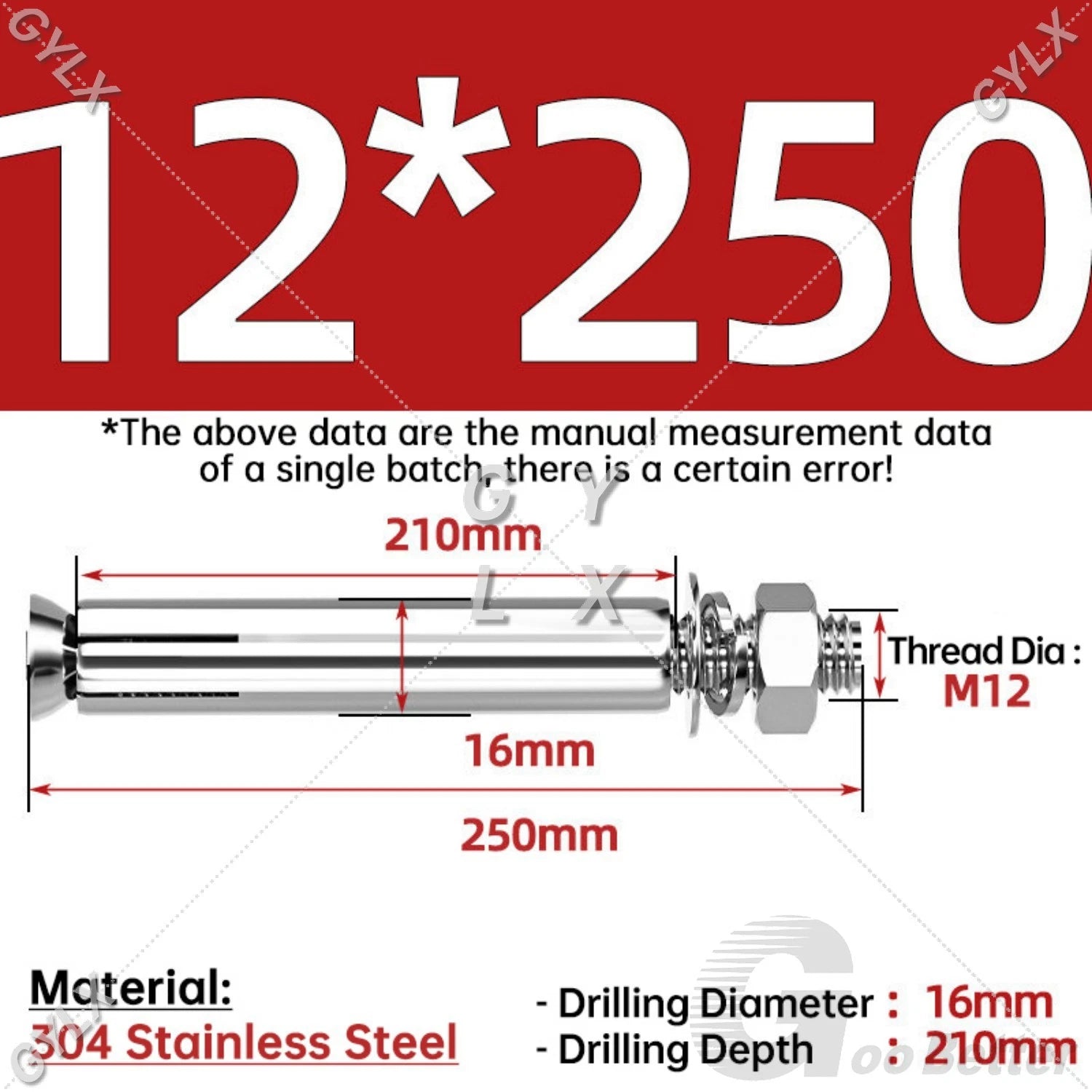 Concrete Expansion Bolts Wall Anchor Screws — M6 to M20 | Stainless Steel & Zinc Plated