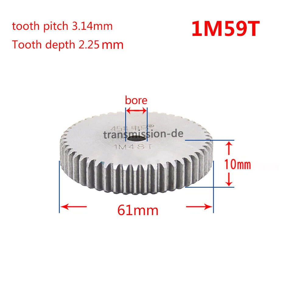 1 Mod 45# Steel Spur Gears Pinion Gear Thickness 10mm 12-160 Teeth For 3D CNC