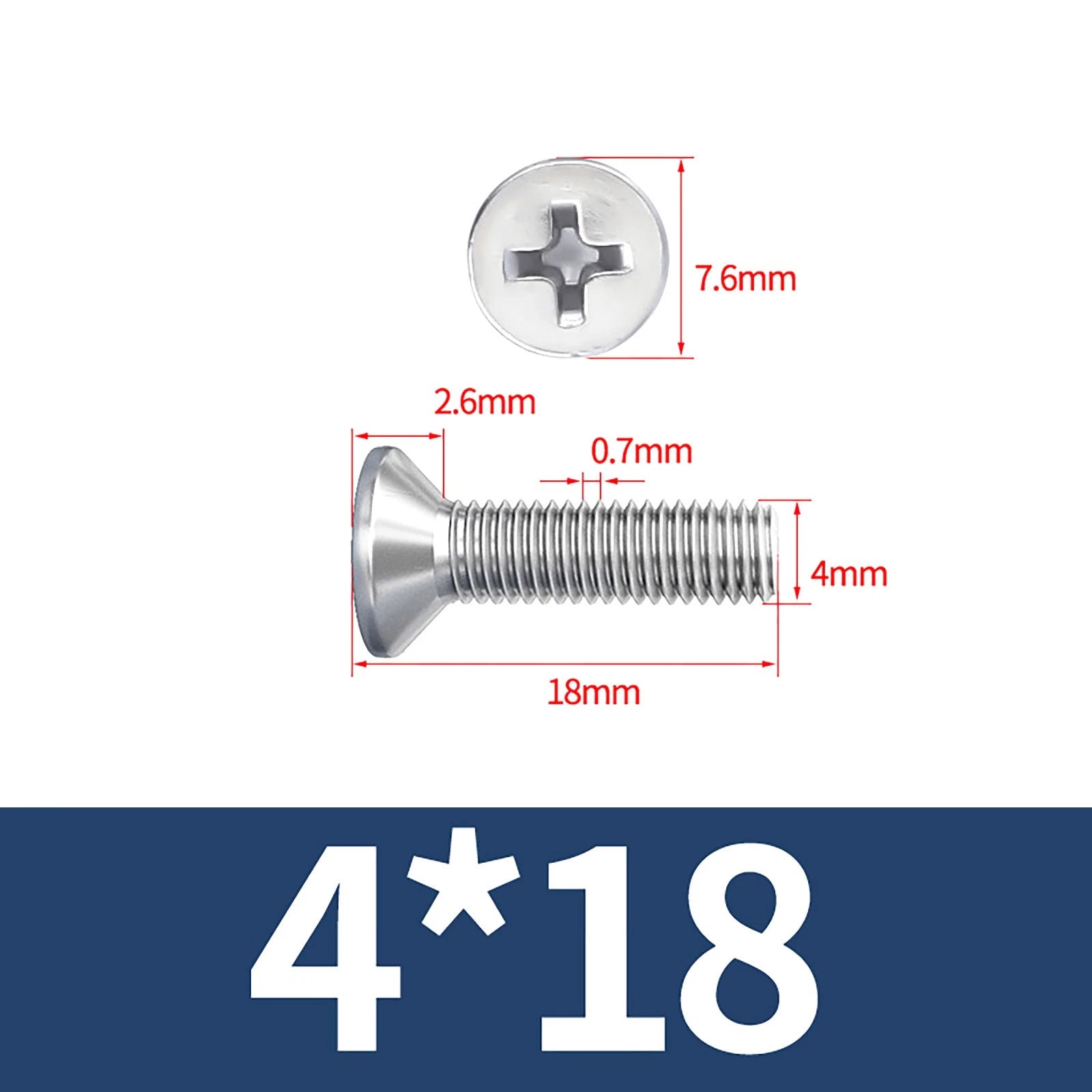 M3–M10 Phillips Countersunk Machine Screws – A2 Stainless Steel, Flat Head, Fully Threaded (3–100mm Overall Length)