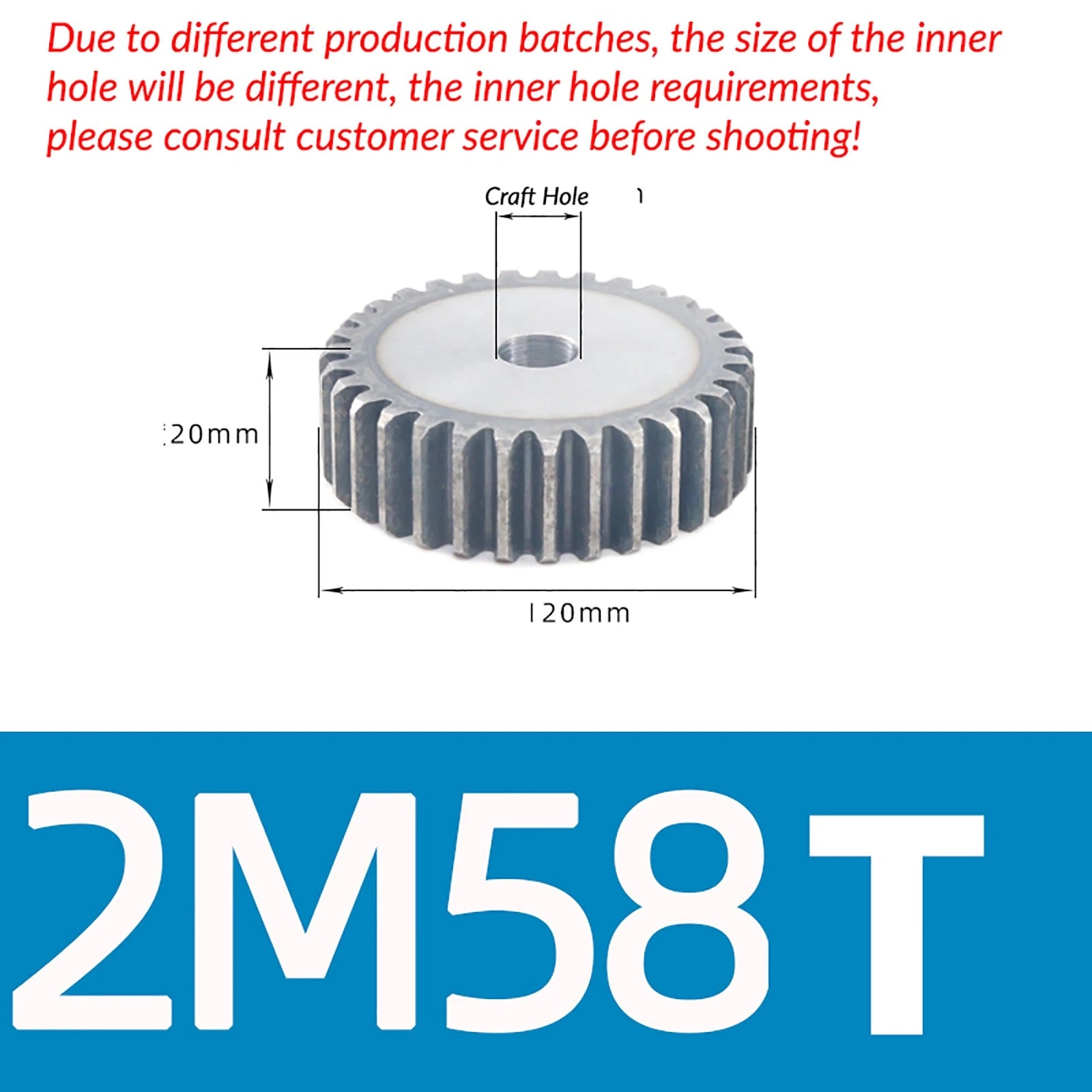 Mod 2 45# Steel Spur Gears Pinion Gear Thickn 20mm 10T - 100T Transmission Gear