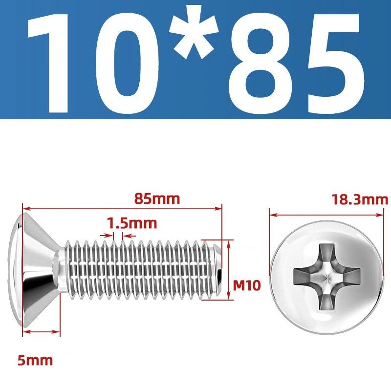Phillips Oval Head Machine Screws Stainless Steel — M1.6 to M10, All Sizes - HomeDIYer
