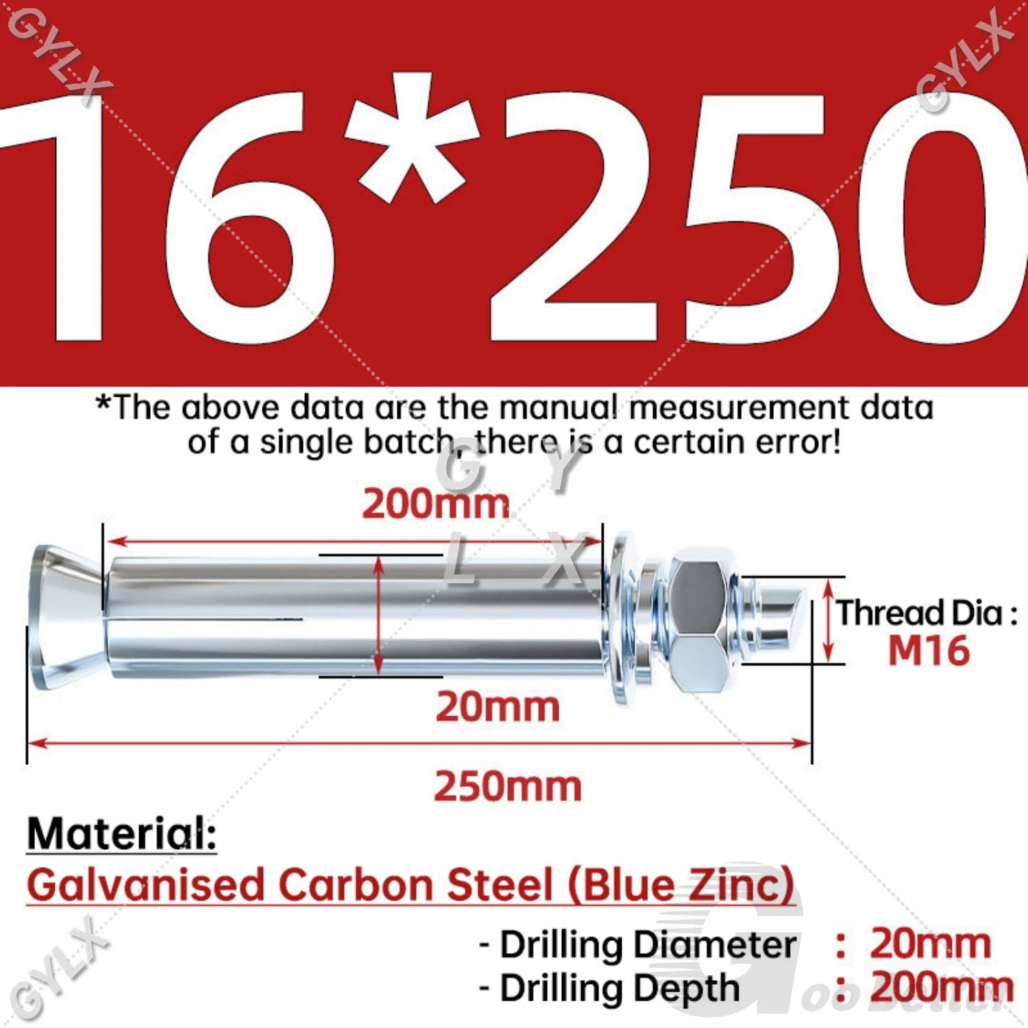 Concrete Expansion Bolts Wall Anchor Screws — M6 to M20 | Stainless Steel & Zinc Plated