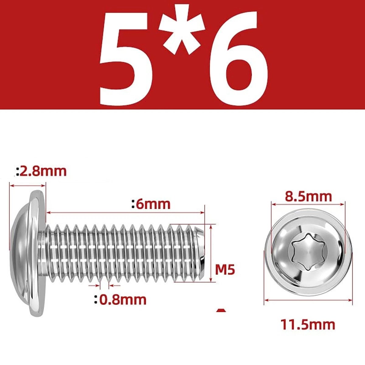 Torx Flanged Button Head Screws — 18 - 8 Stainless Steel, ISO 7380 - 2, M2 to M8 - HomeDIYer