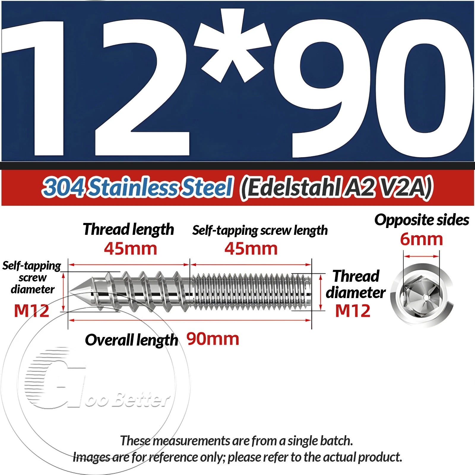 STAINLESS STEEL Wood To Metal Dowels Hanger Bolts Dual Thread Screws Furniture