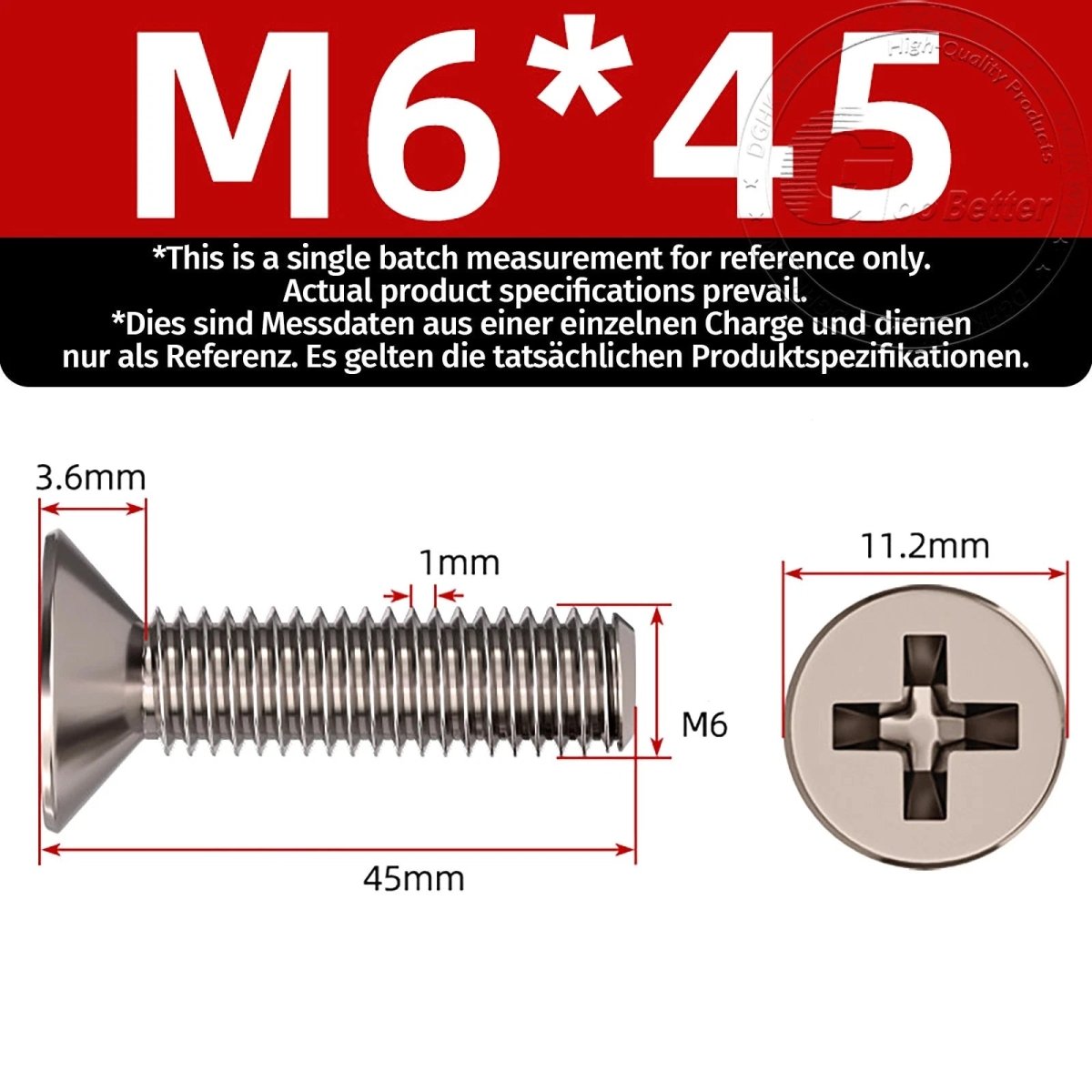Titanium Phillips Flat Head Machine Screws — GR2 Countersunk, M2 to M8 - HomeDIYer
