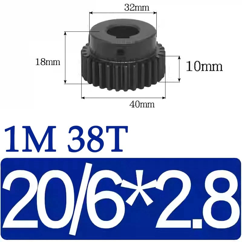 Spur Gears 1 Mod Transmission Gear With Step 45# Steel Pinion Motor Gear 30T~44T