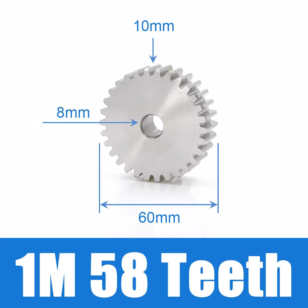 1/1.5/2 Mod 12~120 Teeth, Flat Gear Cylindrical Gear, Spur Gears Stainless Steel