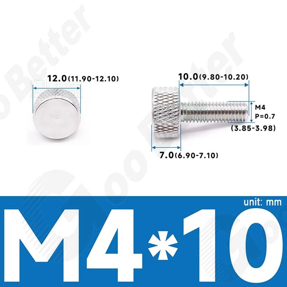 M3 M4 Knurled Thumb Screws – Aluminum Alloy Flat Head Hand Knob Bolts