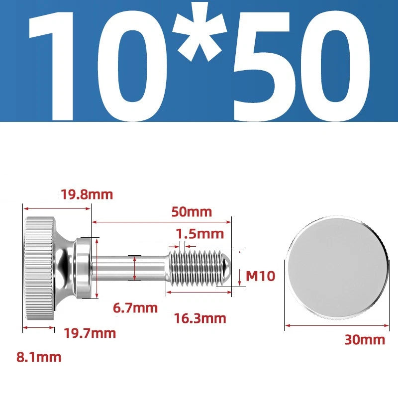 Knurled Thumb Screws Stainless Steel — M2 M2.5 M3 M4 M5 M6 M8 M10 Hand Knob Bolts