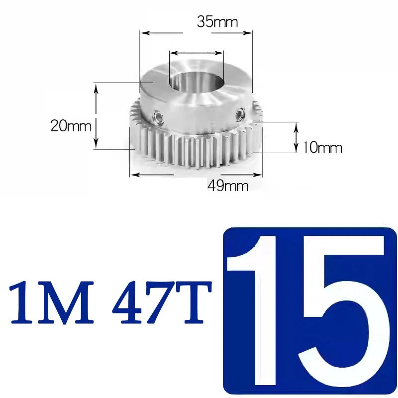Spur Gears 1M Transmission Gear With Step Stainless Steel Motor Gear 32~50 Teeth