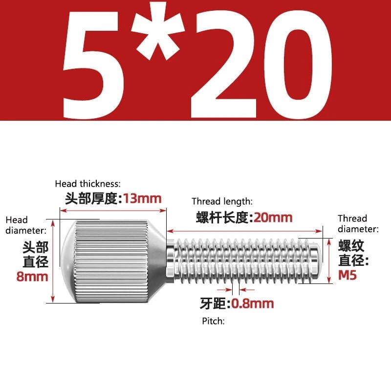 A2 Stainless Steel Knurled Thumb Screws – Small Head, Hand Tighten Fasteners (M2 to M8) - HomeDIYer