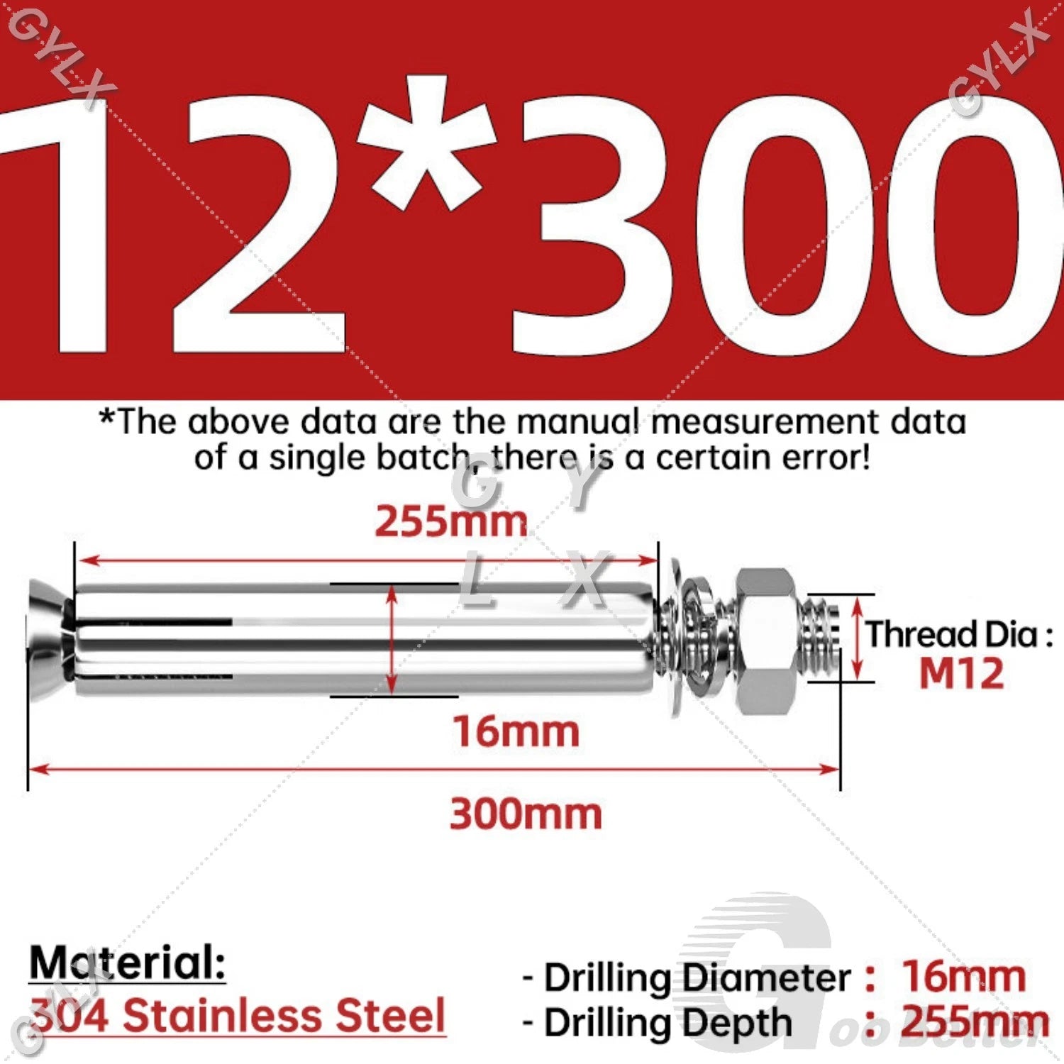 Concrete Expansion Bolts Wall Anchor Screws — M6 to M20 | Stainless Steel & Zinc Plated