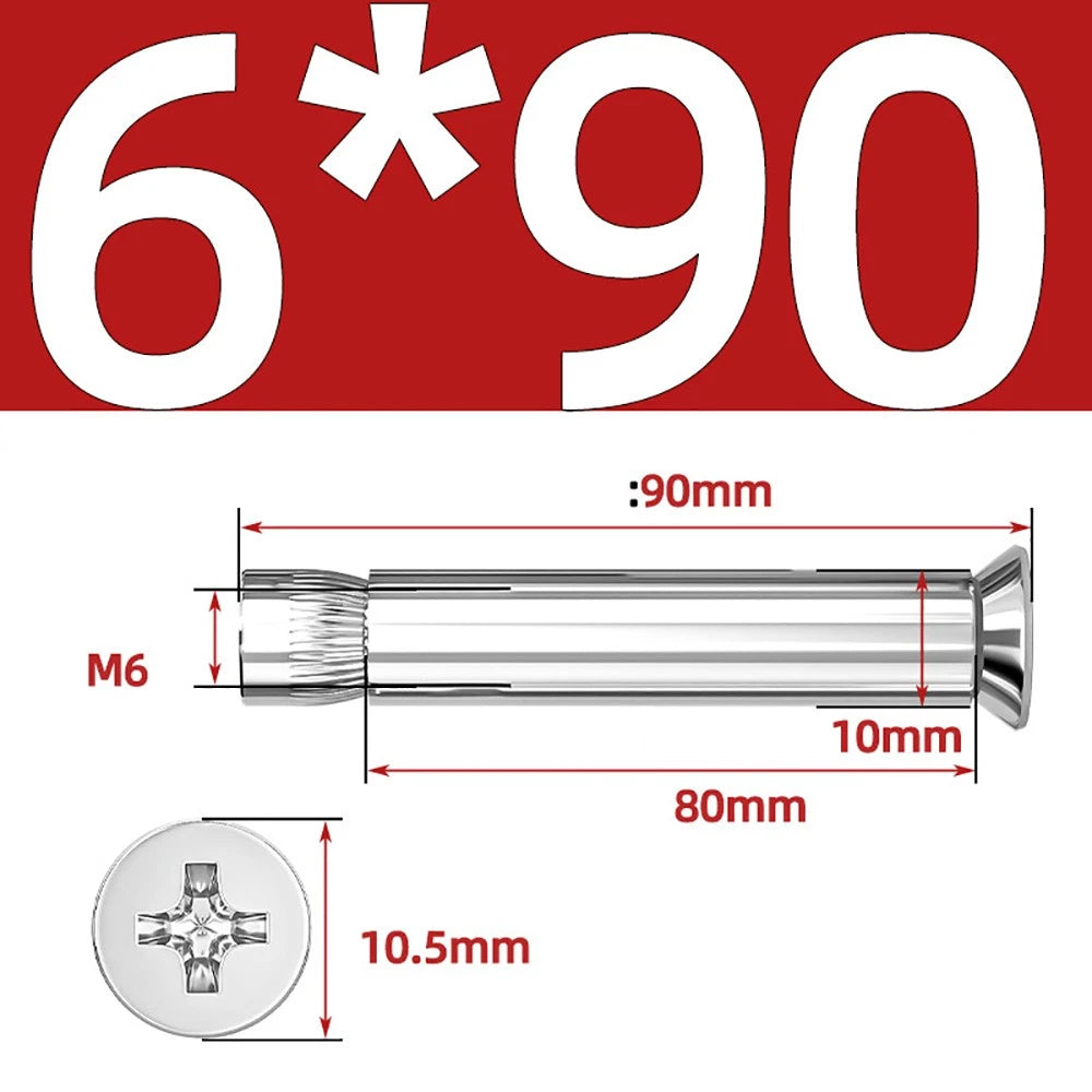 Sleeve Anchor Countersunk Phillips Expansion Bolts M6–M12 | 304/201 SS & Zinc