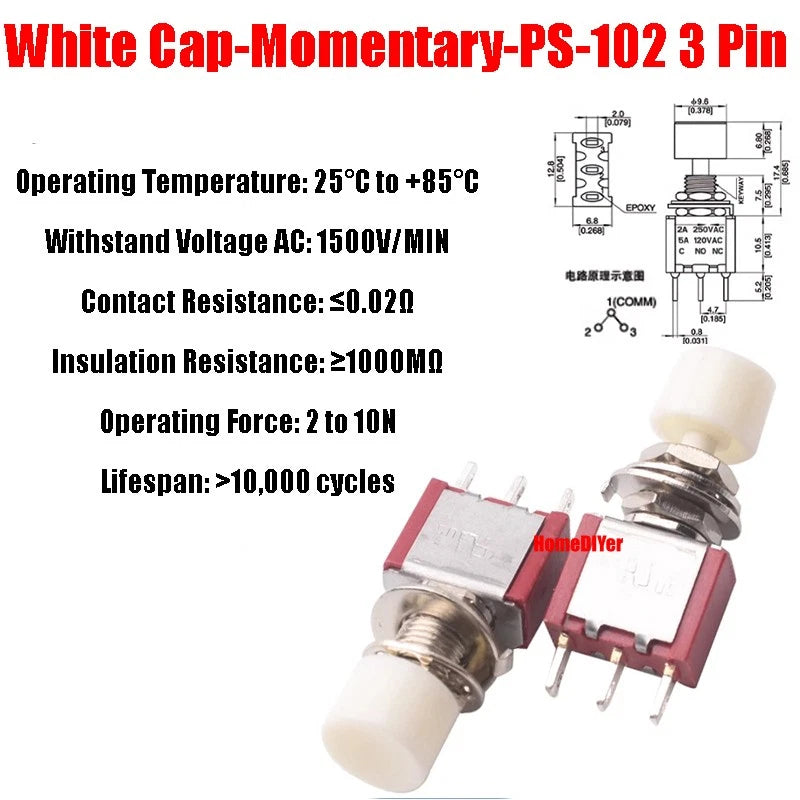 Mini Toggle Switch – MTS / SMTS / E-TEN / PS-102 / DS438 Series, 2 3 6-Pin Rocker Switches