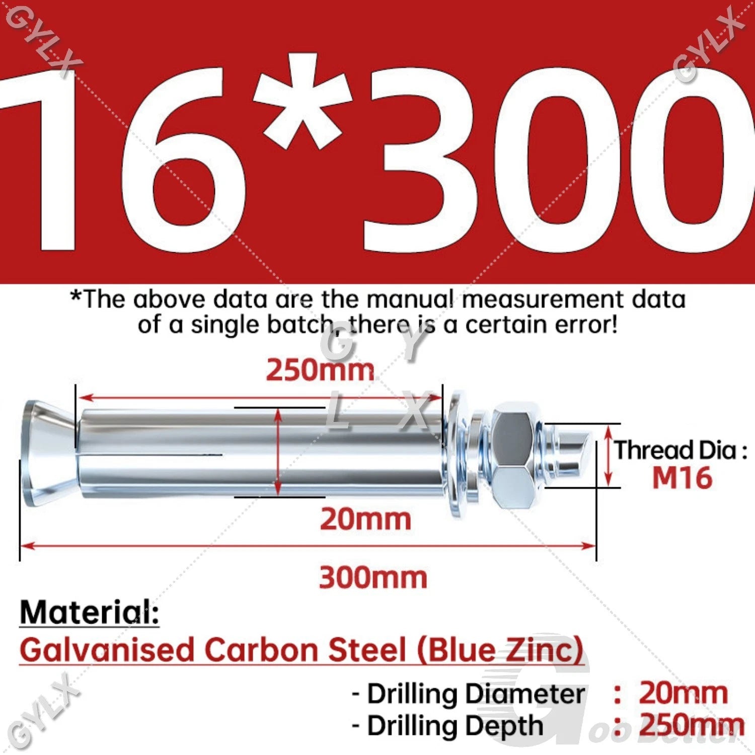 Concrete Expansion Bolts Wall Anchor Screws — M6 to M20 | Stainless Steel & Zinc Plated