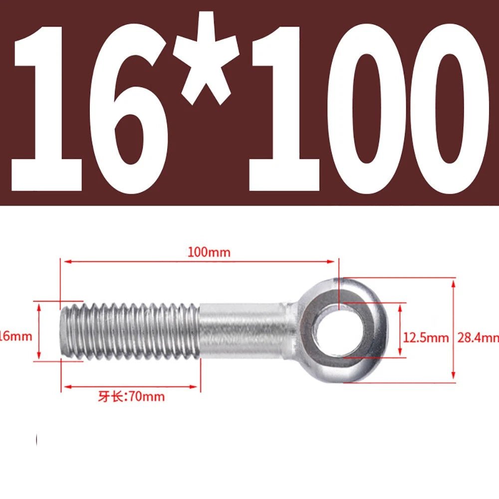 M5 - M24 A2 304 Stainless Steel Partially Threaded Forged Eye Bolts with Rings for Wire Rope & Hanging - HomeDIYer