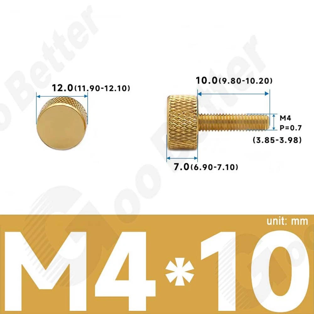 M3 M4 Knurled Thumb Screws – Aluminum Alloy Flat Head Hand Knob Bolts