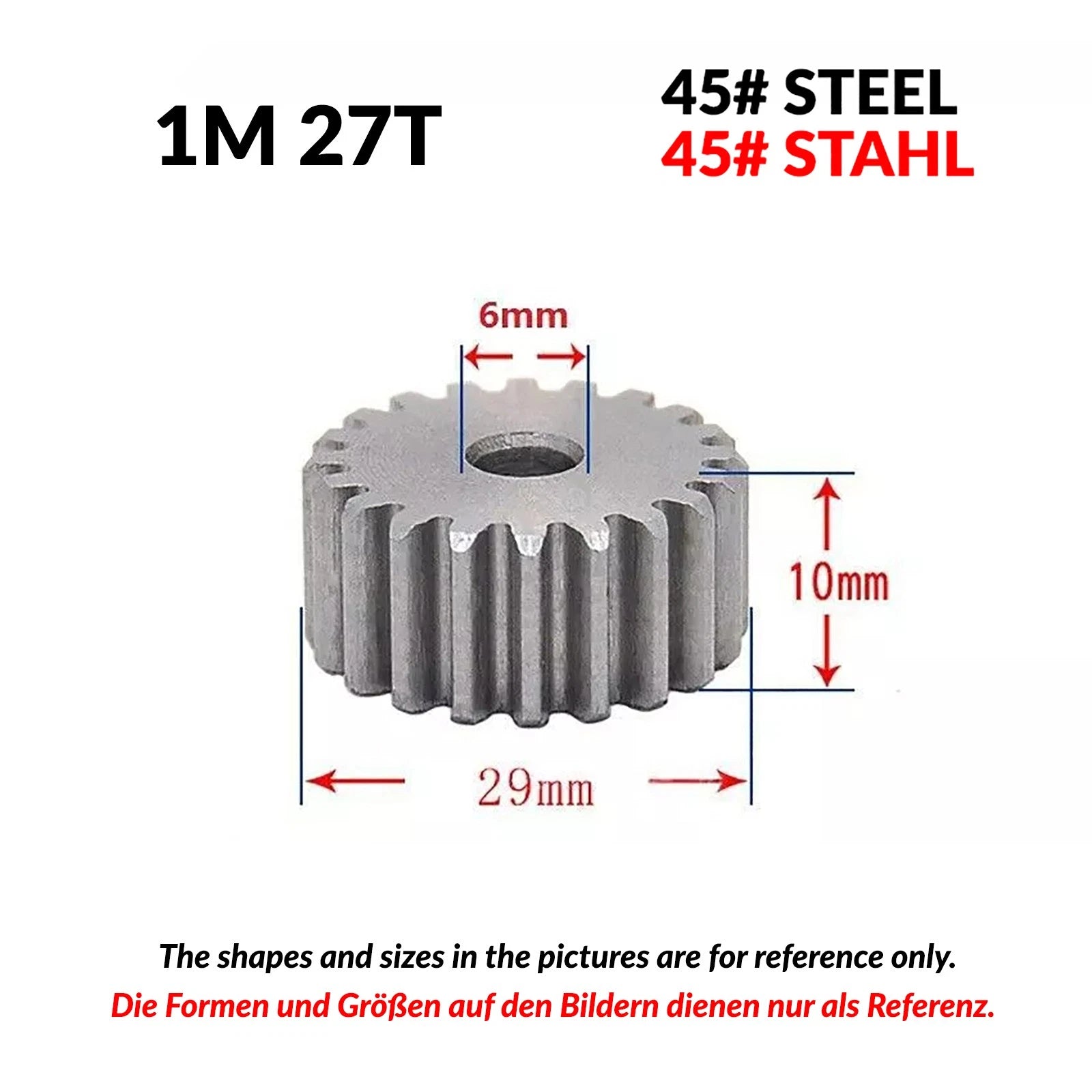 1/1.5/2 Mod 12T-150T Spur Gear 45# Steel Pinion Gear Thickn10-20mm Transmission