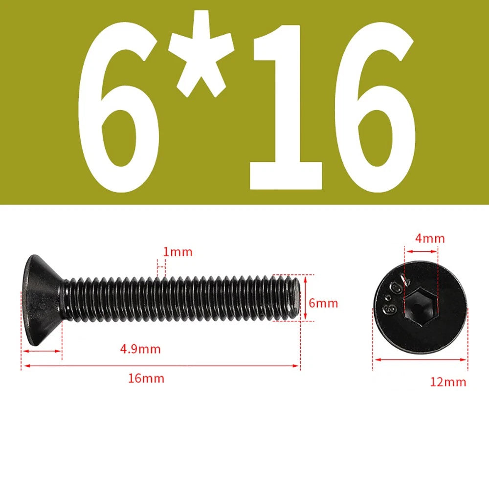 M2-M6 Countersunk Socket Head Cap Screws – Grade 10.9 Alloy Steel