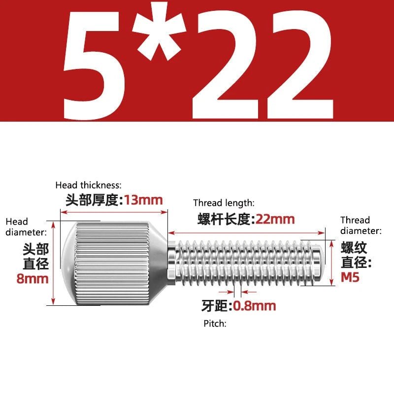 A2 Stainless Steel Knurled Thumb Screws – Small Head, Hand Tighten Fasteners (M2 to M8) - HomeDIYer