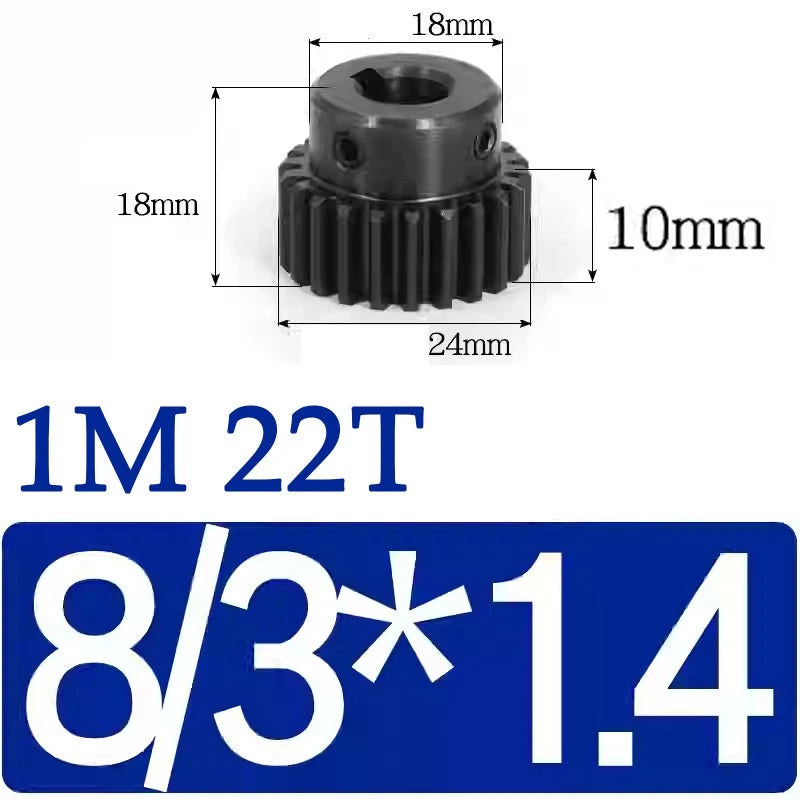 Spur Gears 1 Mod Transmission Gear With Step 45# Steel Pinion Motor Gear 10T~29T