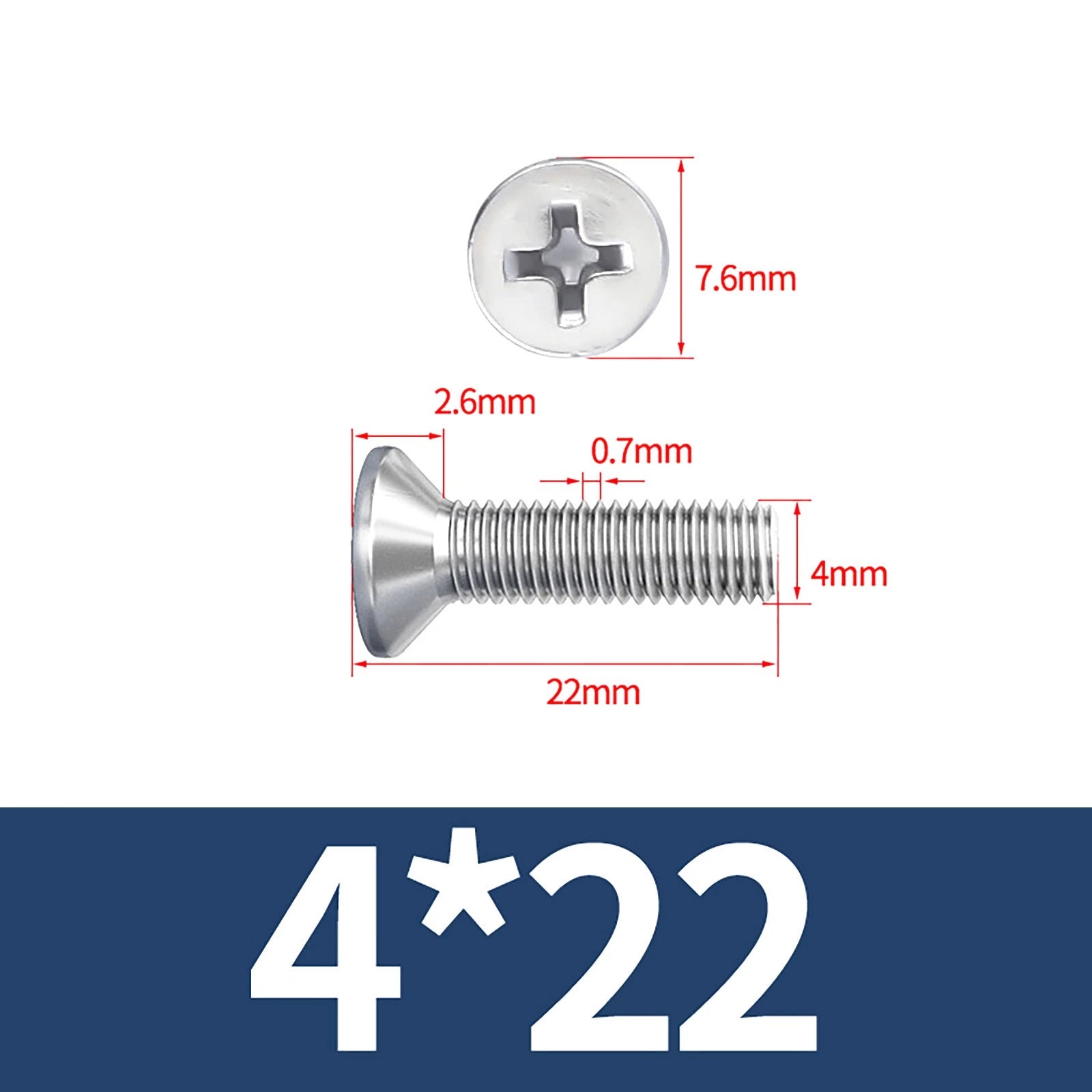 M3–M10 Phillips Countersunk Machine Screws – A2 Stainless Steel, Flat Head, Fully Threaded (3–100mm Overall Length)