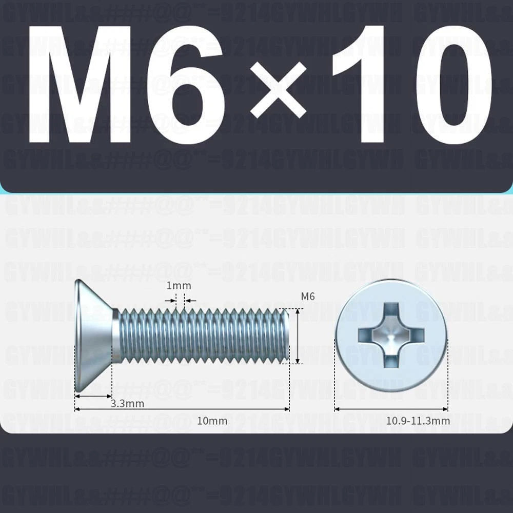 M3–M12 Zinc Plated Phillips Countersunk Machine Screws DIN 965 | Flat Head Bolts