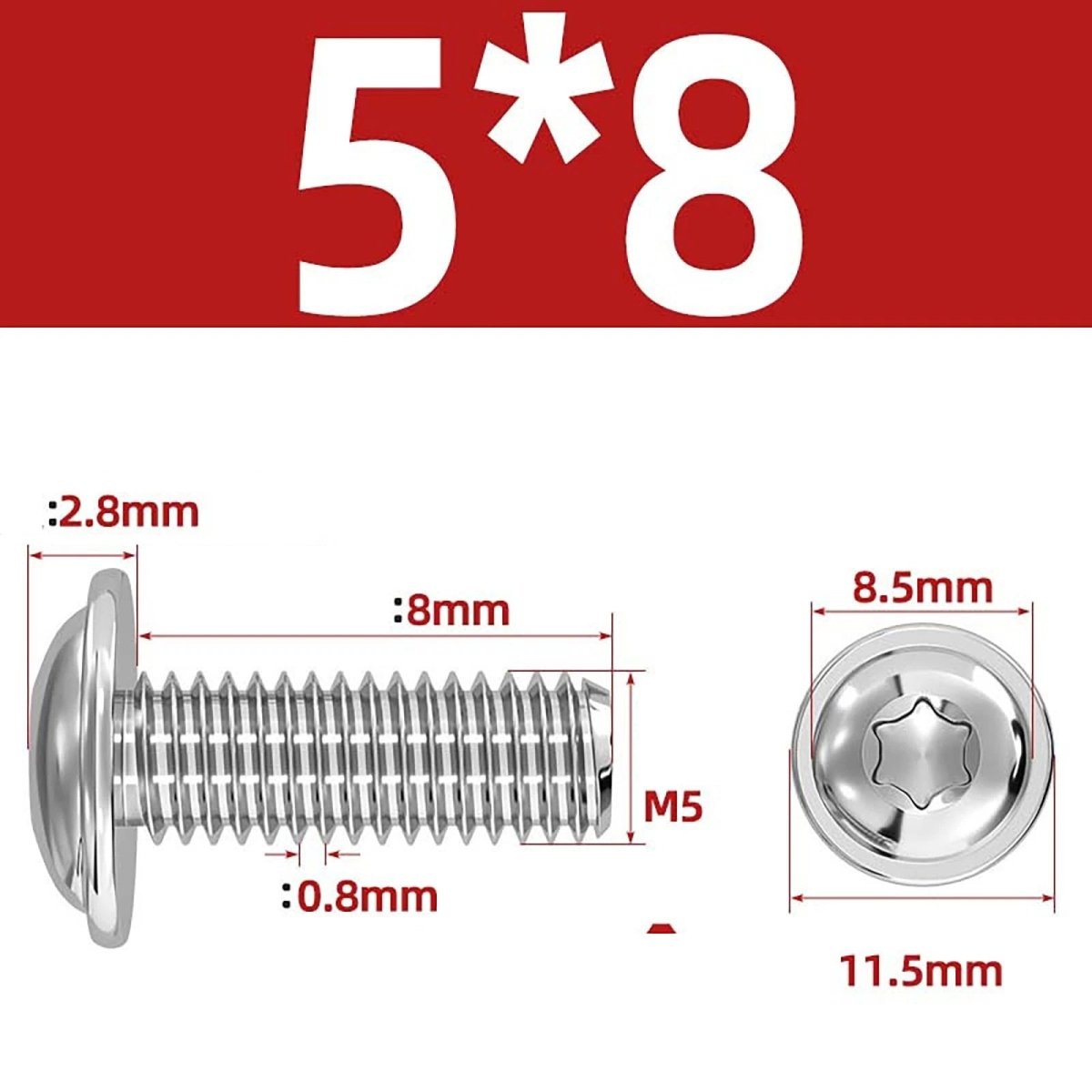 Torx Flanged Button Head Screws — 18 - 8 Stainless Steel, ISO 7380 - 2, M2 to M8 - HomeDIYer