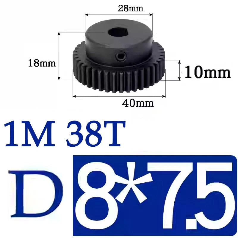 Spur Gears 1 Mod Transmission Gear With Step 45# Steel Pinion Motor Gear 30T~44T