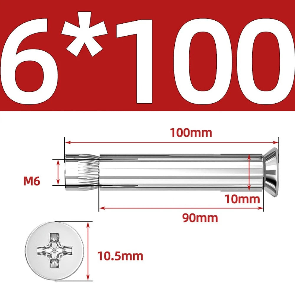 Sleeve Anchor Countersunk Phillips Expansion Bolts M6–M12 | 304/201 SS & Zinc