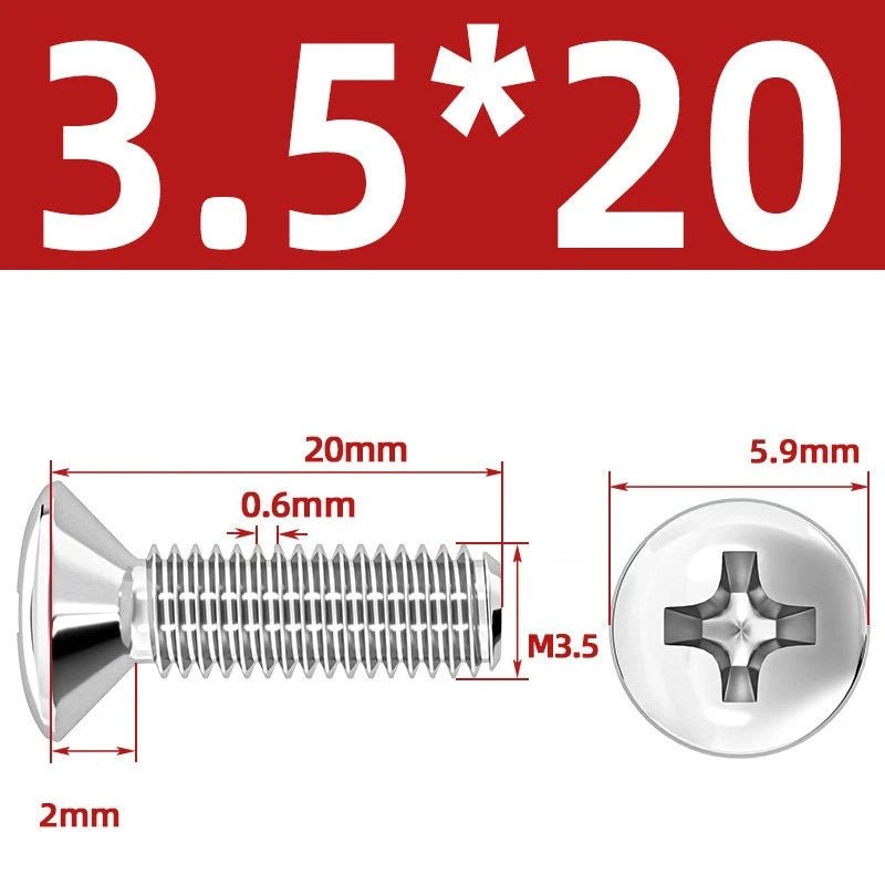 Phillips Oval Head Machine Screws Stainless Steel — M1.6 to M10, All Sizes - HomeDIYer